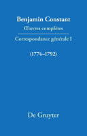Correspondance générale 1774 - 1792