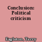 Conclusion: Political criticism