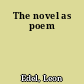 The novel as poem
