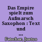Das Empire spielt zum Aufmarsch Saxophon : Text und Kontext von Günter Eichs "Rebellion in der Goldstadt"