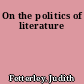 On the politics of literature