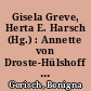 Gisela Greve, Herta E. Harsch (Hg.) : Annette von Droste-Hülshoff aus psychoanalytischer Sicht