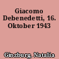 Giacomo Debenedetti, 16. Oktober 1943