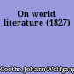 On world literature (1827)