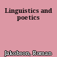 Linguistics and poetics