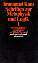 Schriften zur Metaphysik und Logik. 1