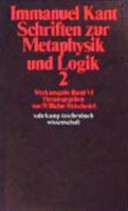 Schriften zur Metaphysik und Logik. 2