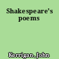 Shakespeare's poems