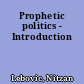 Prophetic politics - Introduction