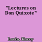 "Lectures on Don Quixote"