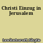 Christi Einzug in Jerusalem