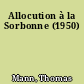 Allocution à la Sorbonne (1950)