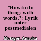 "How to do things with words." : Lyrik unter postmedialen Bedingungen