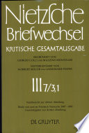 Briefe von und an Friedrich Nietzsche Januar 1887 - Dezember 1889 : [Nachbericht]. Gesamtregister zur dritten Abteilung