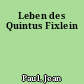 Leben des Quintus Fixlein