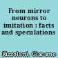 From mirror neurons to imitation : facts and speculations