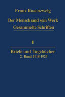 Briefe und Tagebücher, Bd. 2 1918 - 1929