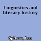 Linguistics and literary history