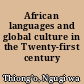 African languages and global culture in the Twenty-first century