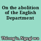 On the abolition of the English Department