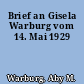 Brief an Gisela Warburg vom 14. Mai 1929