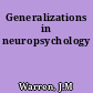 Generalizations in neuropsychology