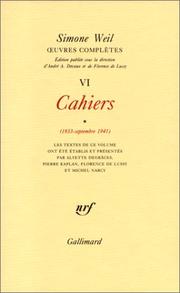 Cahiers: 1933 - Septembre 1941